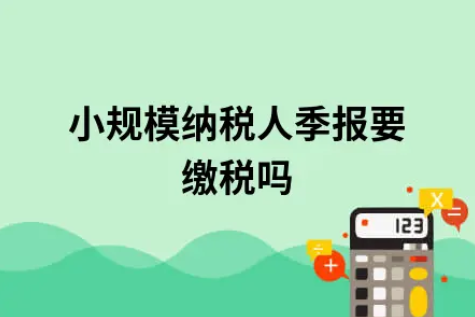 ​小规模纳税人季报要缴税吗